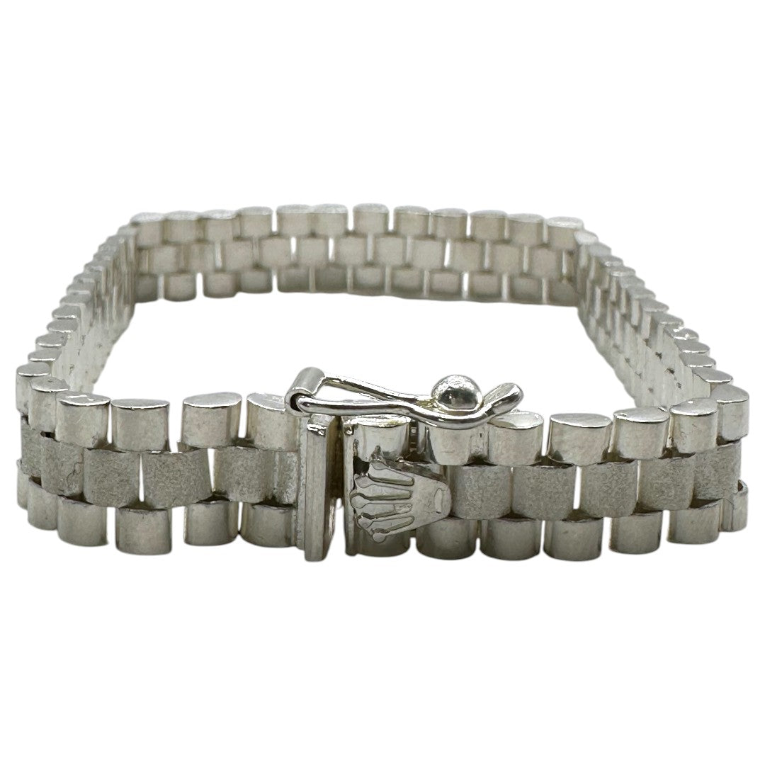 Unisex | Pulso Pulsera Tejido Rolex RCL 8 mm, Esclava Para Hombre Y Mujer De Plata Autentica Ley .925, DUO DELUXE JOYAS