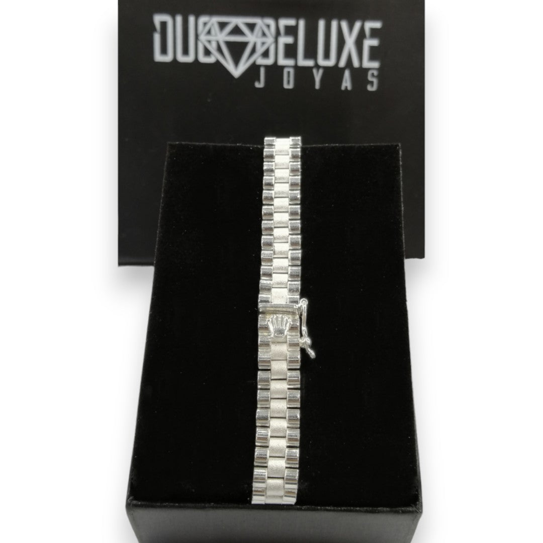 Unisex | Pulso Pulsera Tejido Rolex RCL 8 mm, Esclava Para Hombre Y Mujer De Plata Autentica Ley .925, DUO DELUXE JOYAS