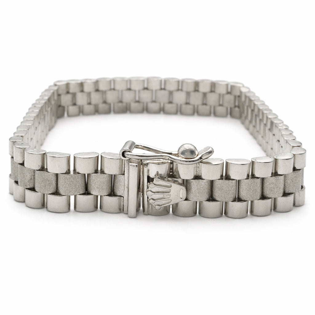 Unisex | Pulso Pulsera Tejido Rolex RCL 8 mm, Esclava Para Hombre Y Mujer De Plata Autentica Ley .925, DUO DELUXE JOYAS
