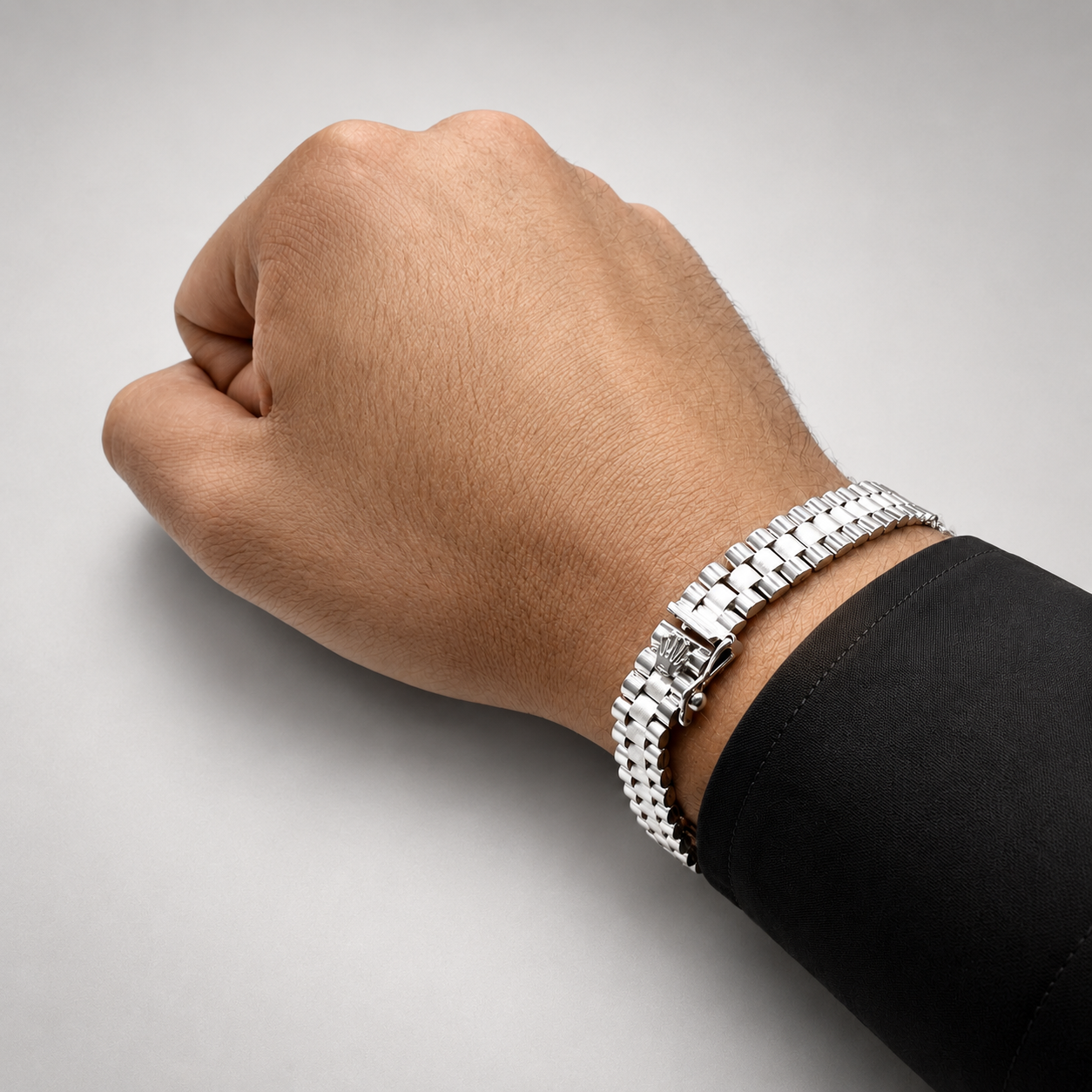 Unisex | Pulso Pulsera Tejido Elegante Presidencial RCL 8 mm, Esclava Para Hombre Y Mujer De Plata Autentica Ley .925, DUO DELUXE JOYAS
