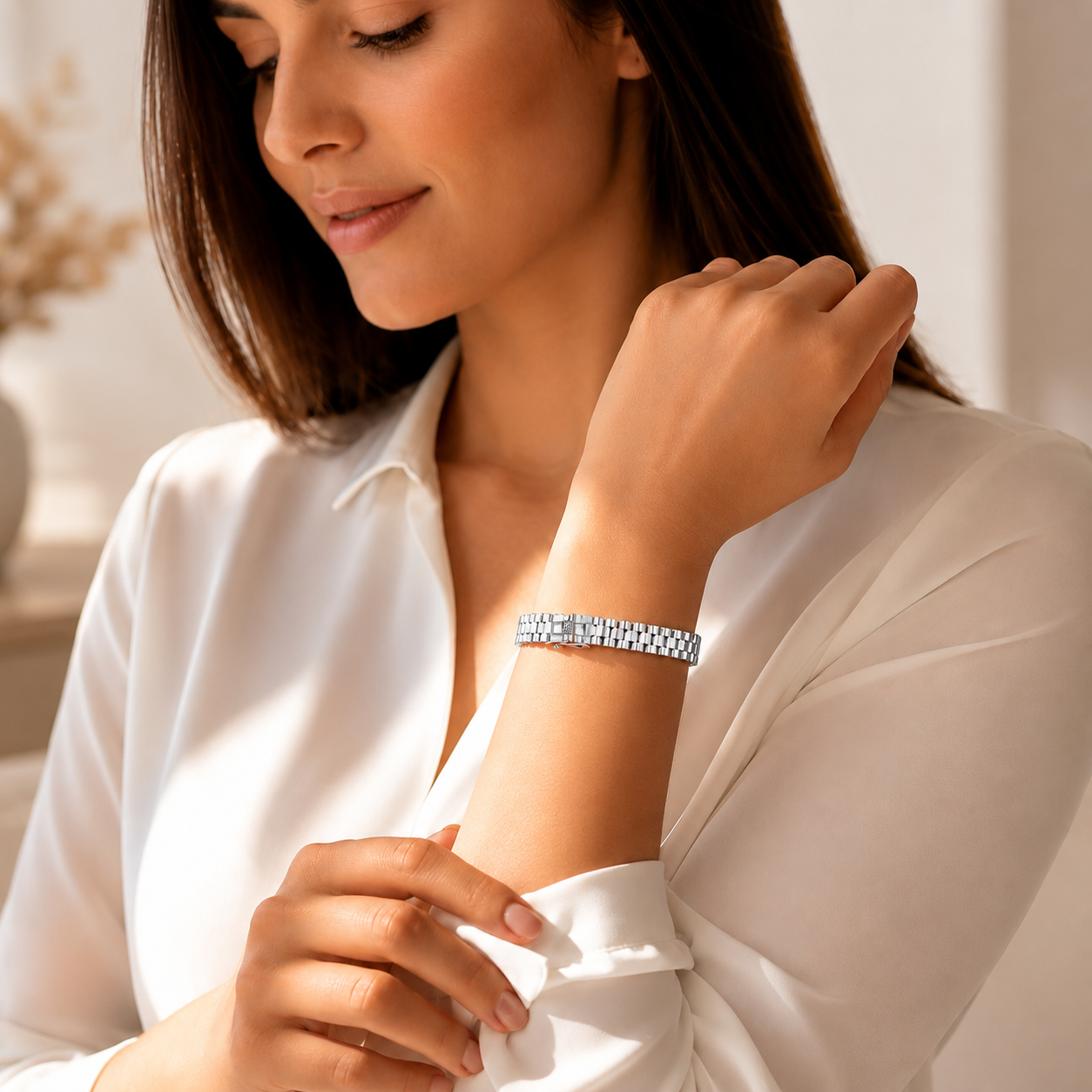 Unisex | Pulso Pulsera Tejido Elegante Presidencial RCL 8 mm, Esclava Para Hombre Y Mujer De Plata Autentica Ley .925, DUO DELUXE JOYAS