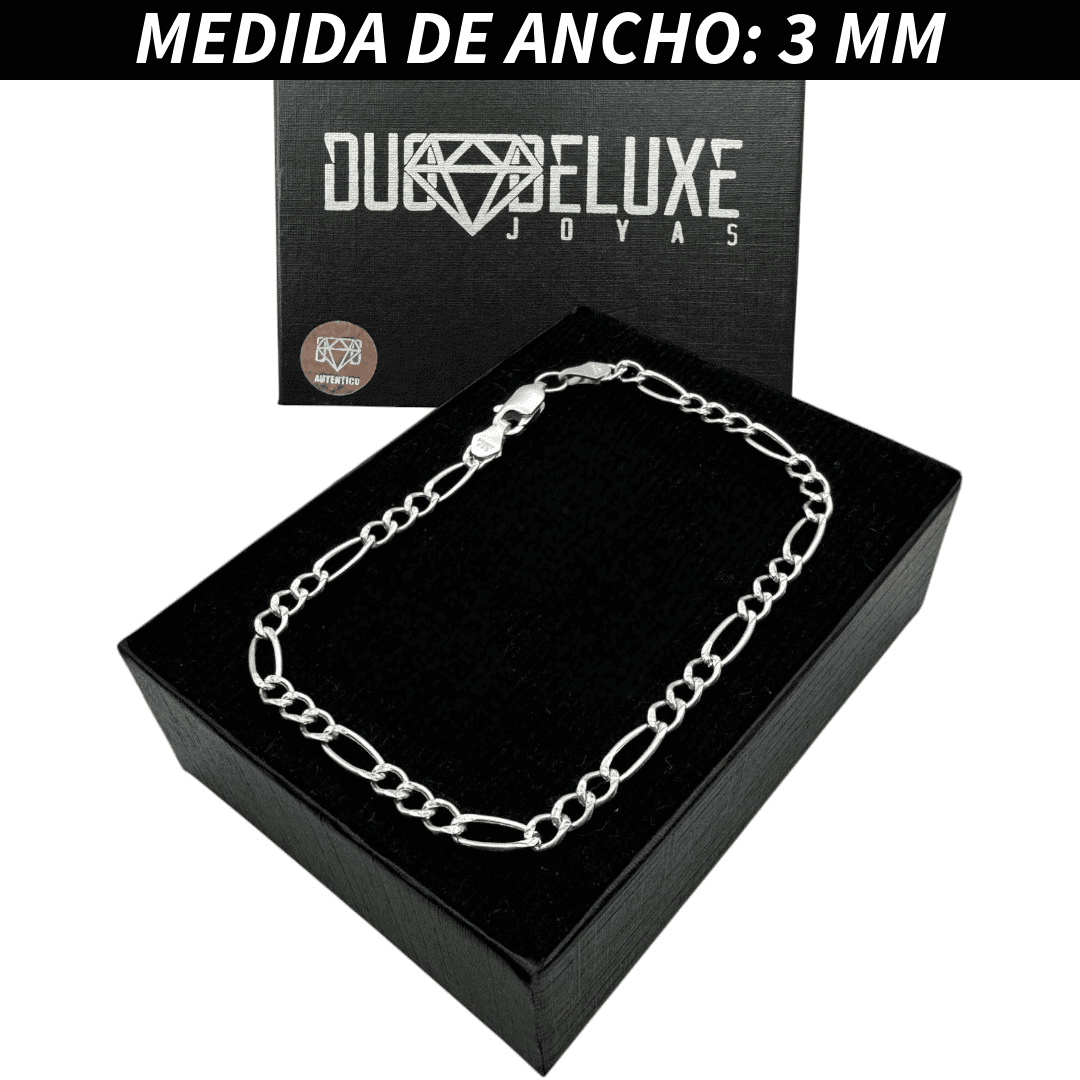 Pulsera Esclava Cartier Figaro Lisa, Plata Ley .925, Para Hombre y Mujer | DUO DELUXE JOYAS