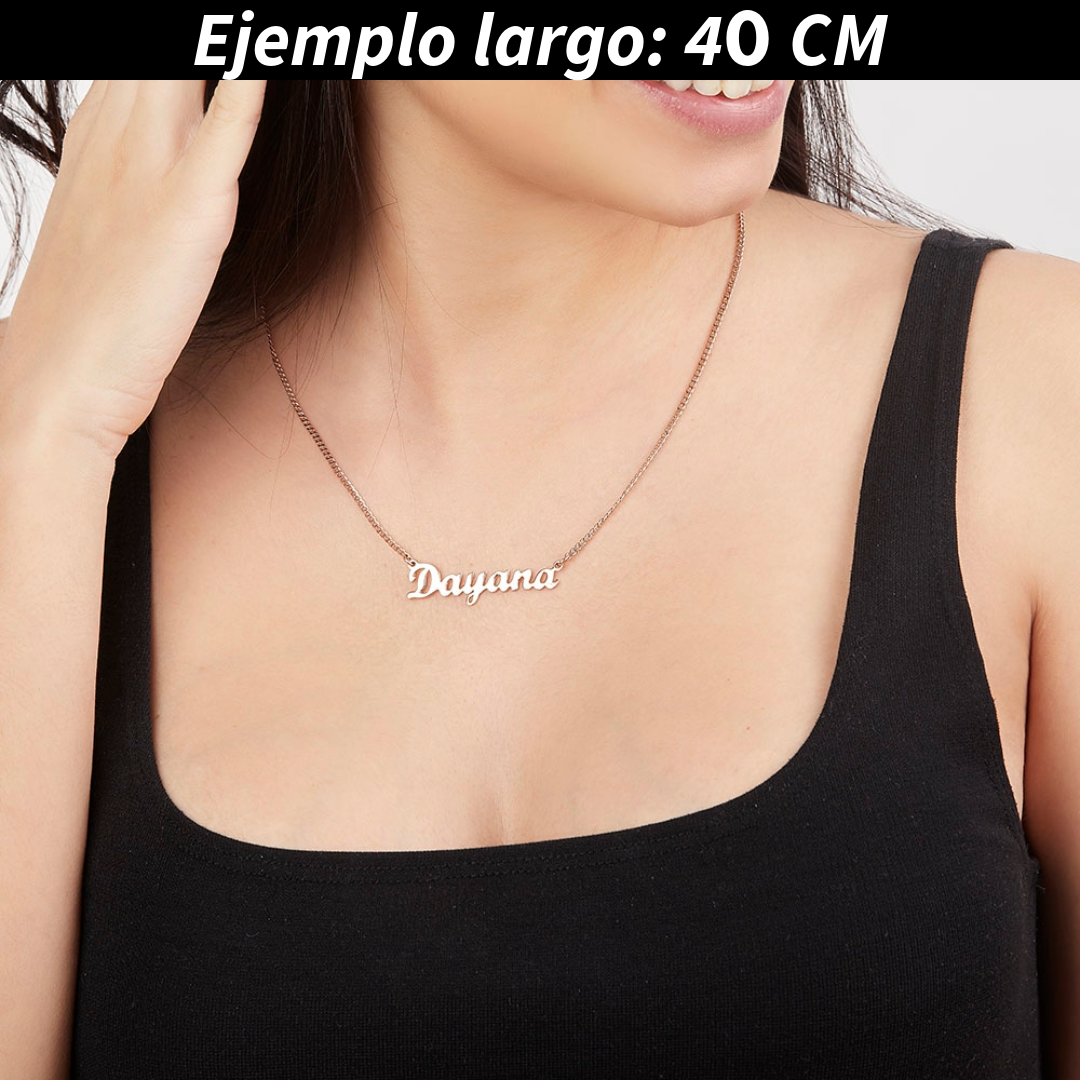 Unisex | Collares Con Dije De Nombre Personalizado Para Caballero Y Dama, De Plata Ley .925, Con Baño De Oro Rosa, DUO DELUXE JOYAS