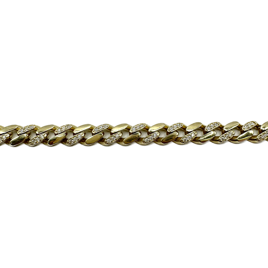 Unisex I Pulsera Tejido Cubano Diamantado Liso 1 - 7 mm – Unisex – Oro Autentico 10k