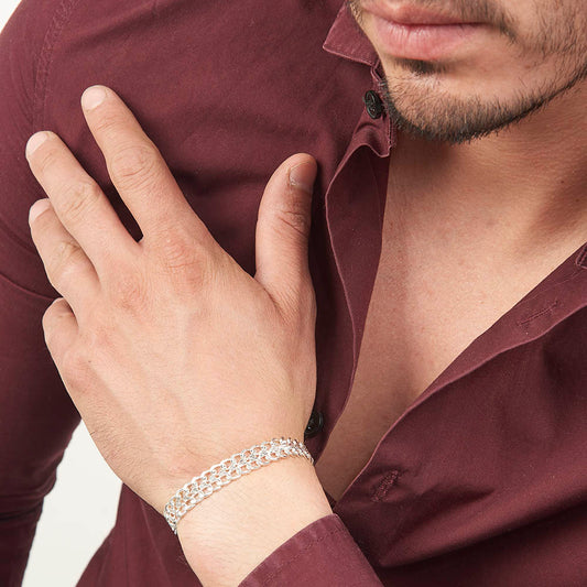 Unisex | Pulso Pulsera Tejido Cubana Petatillo 10 mm, Esclava Para Hombre Y Mujer De Plata Autentica Ley .925, DUO DELUXE JOYAS