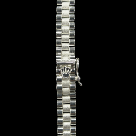 Unisex | Pulso Pulsera Tejido Rolex RCL 8 mm, Esclava Para Hombre Y Mujer De Plata Autentica Ley .925, DUO DELUXE JOYAS