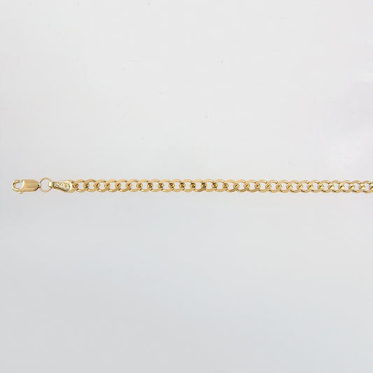 Unisex | Pulsera Tejido Barbada Abierto Liso -1 - 4 mm – Plata Con Baño De Oro Italiano 24k