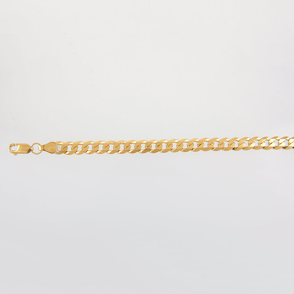 Unisex | Pulsera Tejido Barbada Cerrado Liso 2 - 6 mm – Plata Con Baño De Oro Italiano 24k