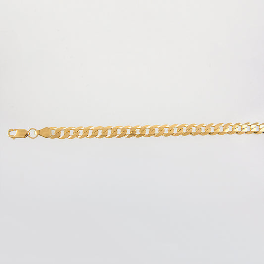 Unisex | Pulsera Tejido Barbada Cerrado Liso 2 - 6 mm – Plata Con Baño De Oro Italiano 24k