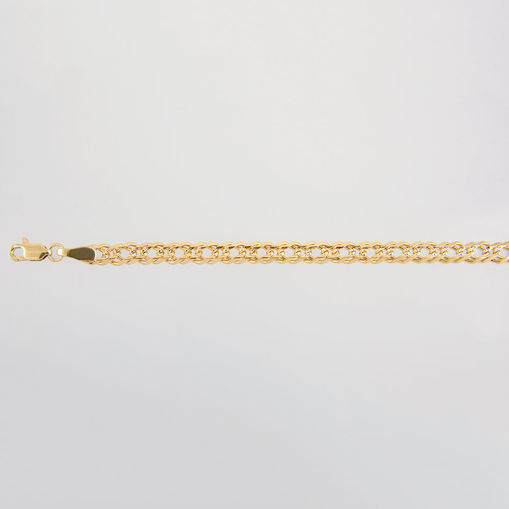 Unisex | Pulsera Tejido Rombo 2 - 5 mm – Plata Con Baño De Oro Italiano 24k