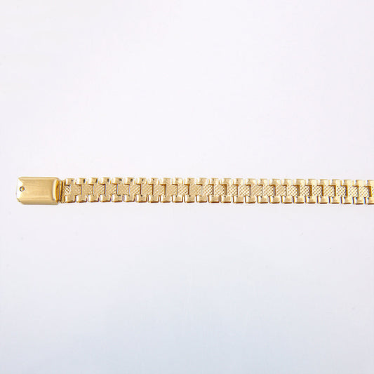 Unisex | Pulsera Tejido Rolex RO1 - 6 mm – Plata Con Baño De Oro Italiano 24k