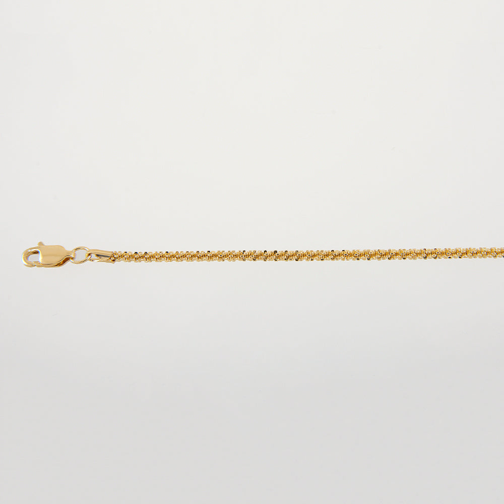 Dama | Pulsera Tejido Espuma - 2 mm – Plata Con Baño De Oro Italiano 24k