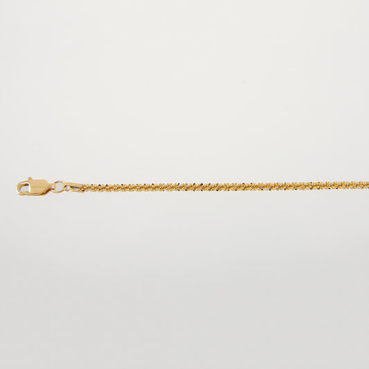 Dama | Pulsera Tejido Espuma - 2 mm – Plata Con Baño De Oro Italiano 24k