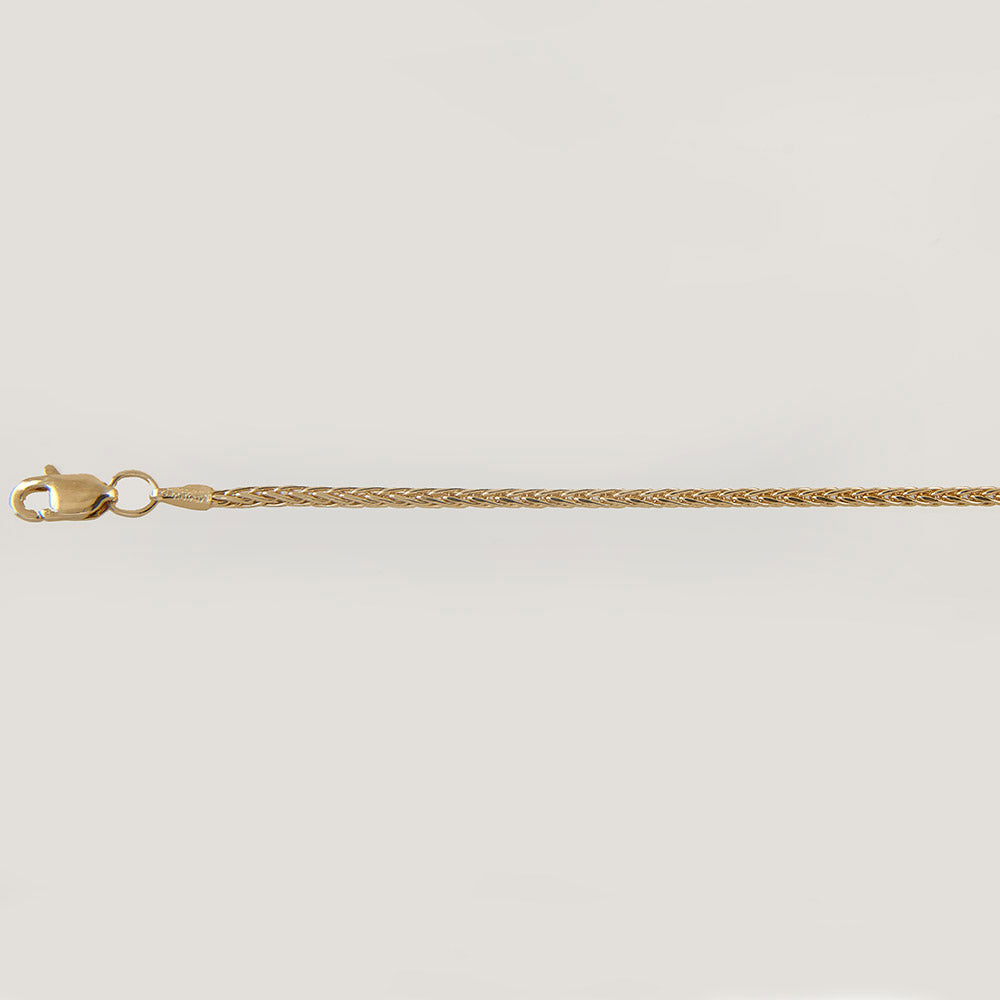 Dama | Pulsera Tejido Espiga - 2 mm – Plata Con Baño De Oro Italiano 24k