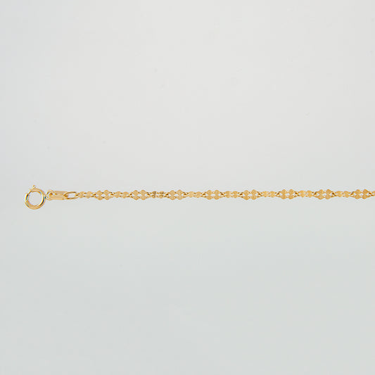 Dama | Pulsera Tejido Trebol - 3 mm – Plata Con Baño De Oro Italiano 24k