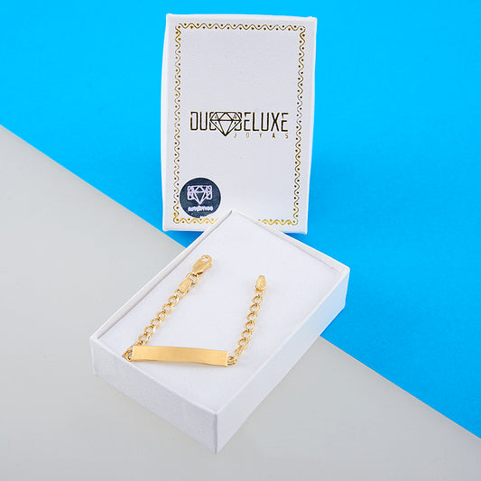 Bebé | Esclava Tejido Barbada Lisa 3 mm – Plata Con Baño De Oro 24k