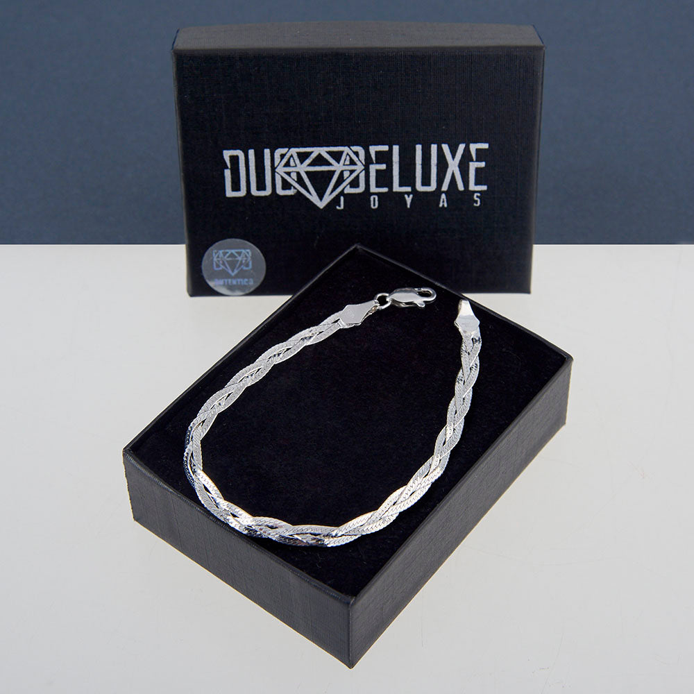 Unisex | Pulsera Tejido Trenzado Triple - 5 mm – Unisex – Plata Ley .925