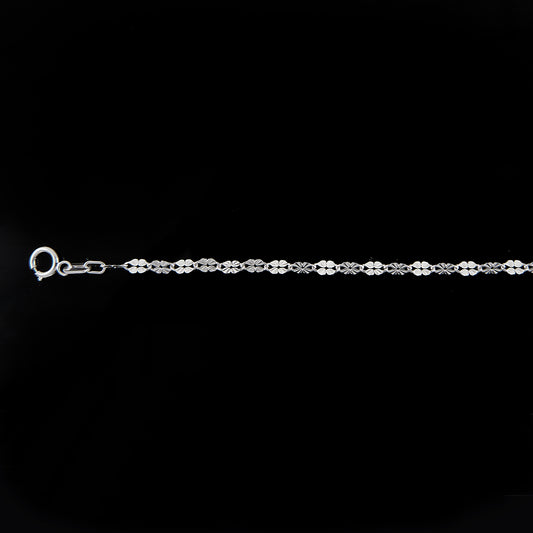 Dama | Pulsera Tejido Trebol - 3 mm – Plata Ley .925