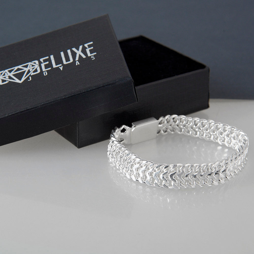 Unisex | Pulsera Tejido Cubano - 10 mm – Unisex – Plata Ley .925