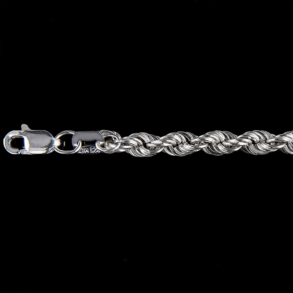 Cadena Torzal Relleno - 5 mm - 60 cm - Unisex | Plata Ley.925