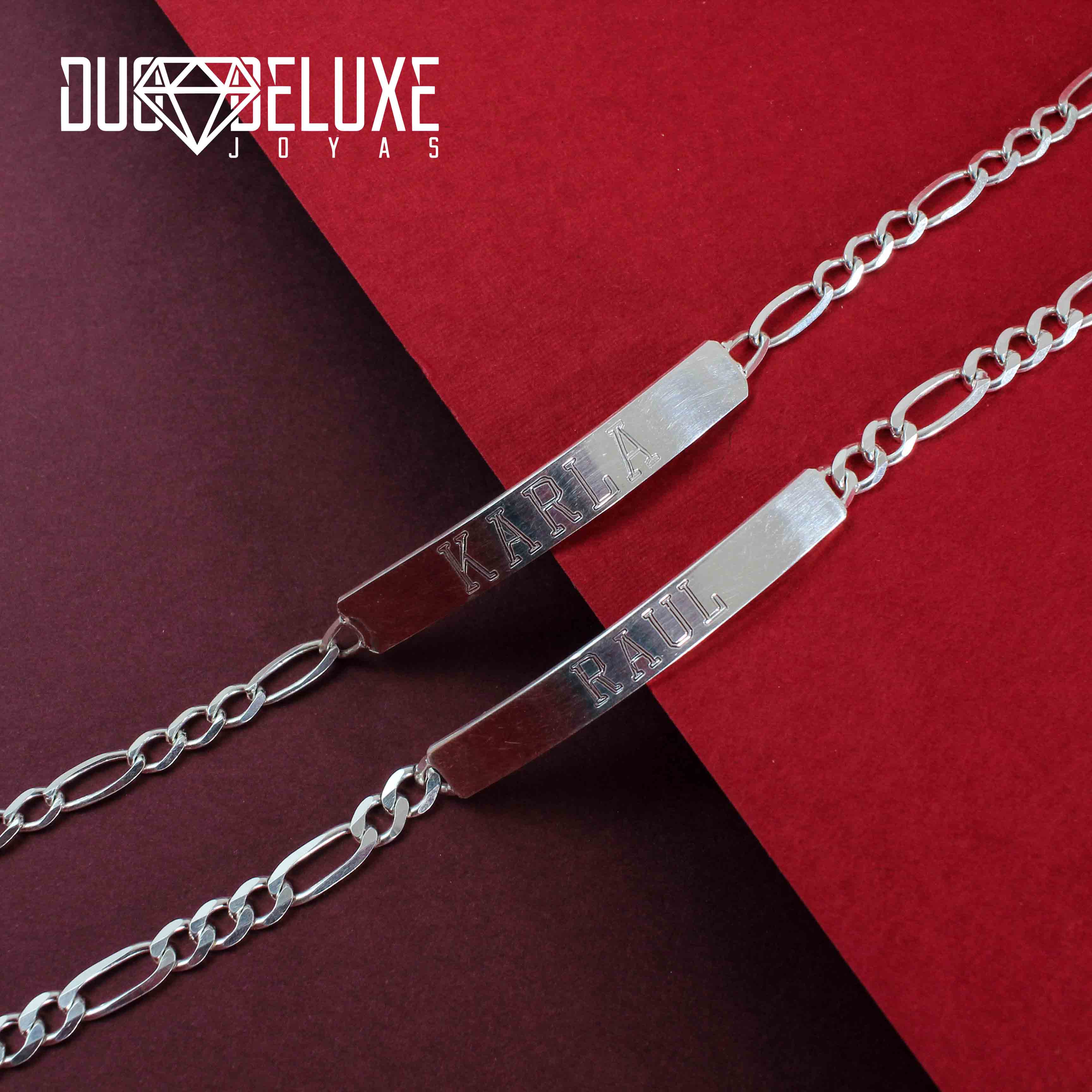 Duo De Esclavas Tejido Cartier Para Parejas Plata Ley .925 DUO