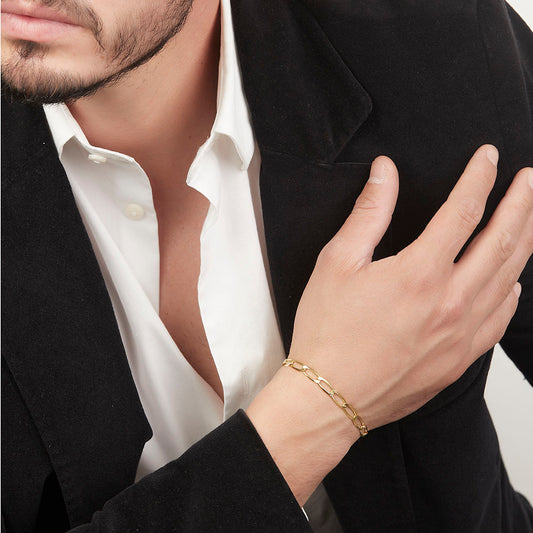 Unisex | Pulso Pulsera Tejido Semilla 4 mm, Esclava Para Hombre Y Mujer De Plata Autentica Ley .925 Con Baño De Oro Italiano 24k, DUO DELUXE JOYAS