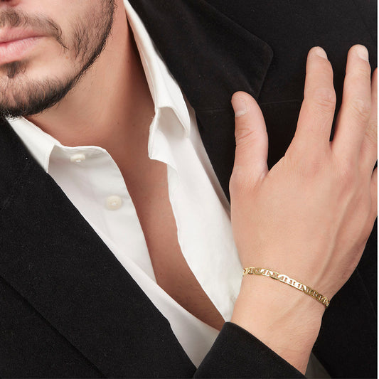 Unisex | Pulso Pulsera Tejido Imperial Elegante 5 mm, Esclava Para Hombre Y Mujer De Plata Autentica Ley .925 Con Baño De Oro Italiano 24k, DUO DELUXE JOYAS