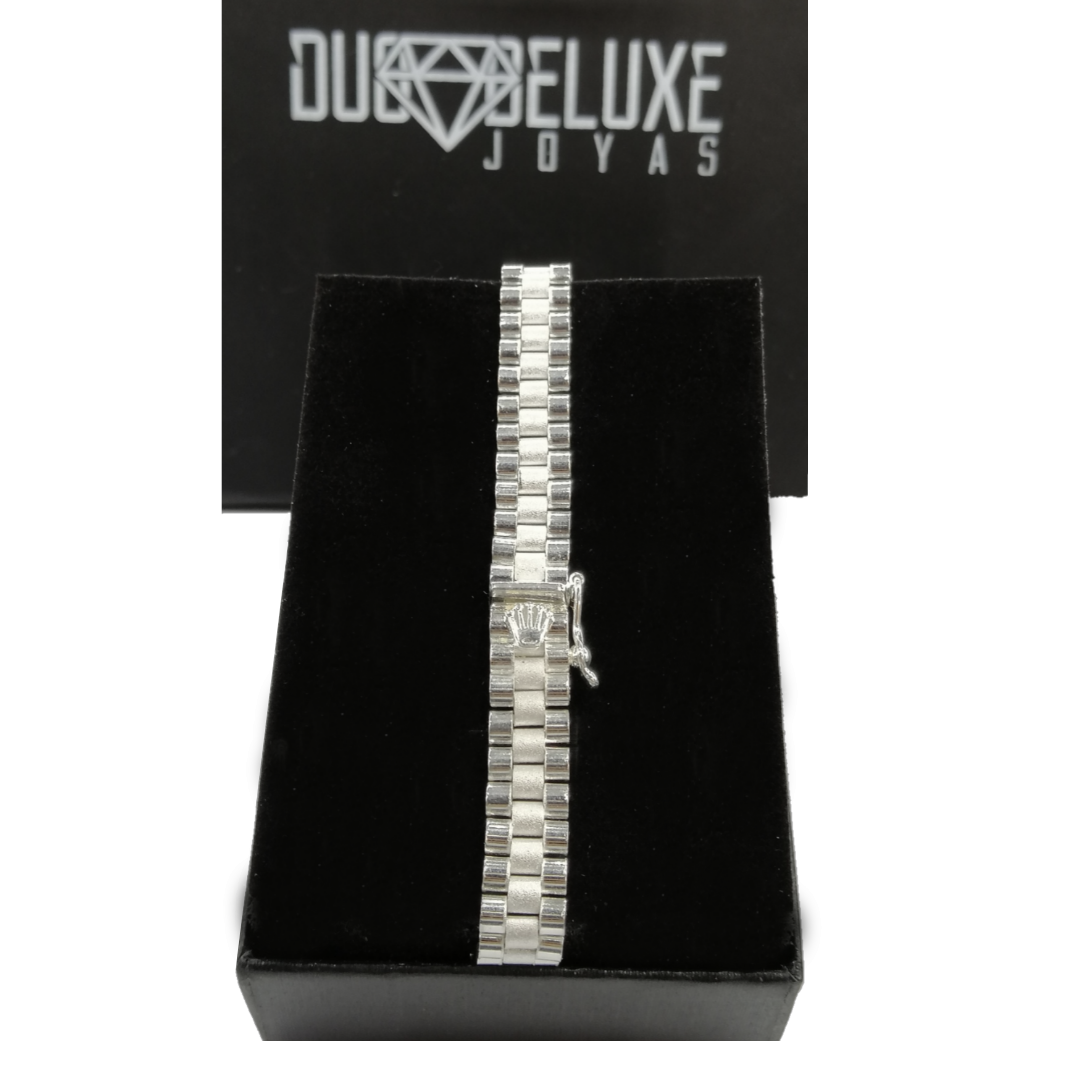 Unisex | Pulsera Tejido Rolex RCL1 - 8 mm – Plata Ley .925